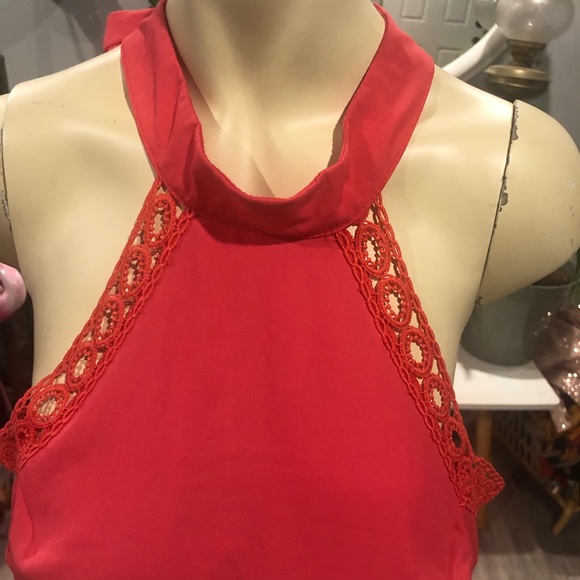 CHARLOTTE RUSSE vibrant coral dress with style. - Picture 2 of 5